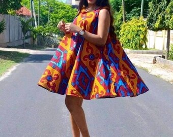 African Flare Dress - Etsy