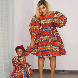 African mum and daughters outfits/ African mommy and me outfits/African Mum and daughter matching outfits/Ankara mum and daughters outfits