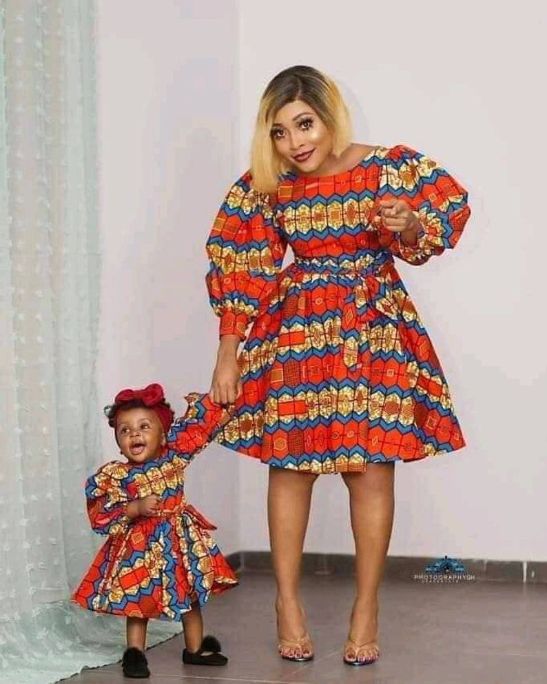 African mum and daughters outfits/ African mommy and me outfits/African Mum and daughter matching outfits/Ankara mum and daughters outfits image 1