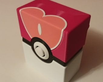 Love Ball Deck Box for Pokemon TCG, 3D Printed Pink Card Storage, Girlfriend Gamer Gift for Her