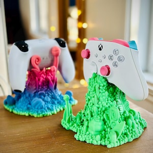 3D-utskrivet handkontrollställ | Skogsliknande displayhållare för Xbox, PlayStation och Switch
