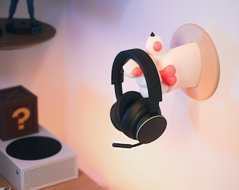 Headphone Hanger Cat Paw Wall Mount | 3D Printed Headset Holder for Gaming