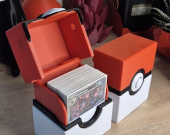 Pokeball Deck Box for Pokemon TCG, 3D Printed Card Storage with Magnetic Lid, Classic Trainer Gift