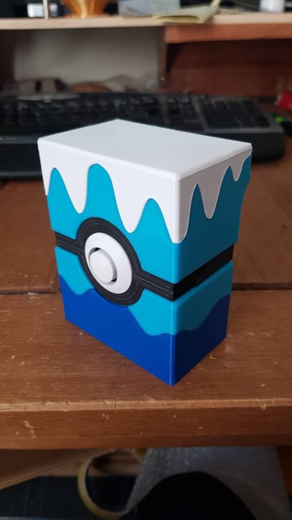Dive Ball Pokemon Deck Box, 3D Printed TCG Card Storage with Magnetic Lock, Pokemon Fan Gift