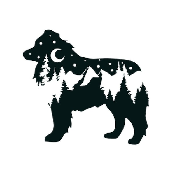 Adventure Aussie decal, Aussie nature bumper sticker, dog mom, dog sticker, permanent decal/bumper sticker, Australian shepherd decal, PNW