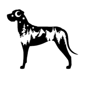 Natural Great Dane Decal, Great Dane nature bumper sticker, dog mom, dog sticker, permanent decal/bumper sticker, Great Dane decal, PNW