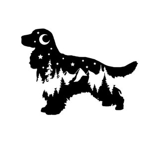 Adventure Cocker Spaniel decal, Cocker Spaniel nature bumper sticker, dog sticker, decal/bumper sticker, Spaniel decal, PNW