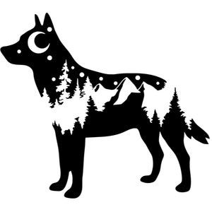 Adventure Cattle Dog decal, Heeler nature bumper sticker, dog mom, dog sticker, permanent decal/bumper sticker, Heeler decal, PNW