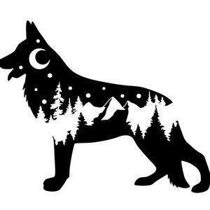 Adventure German Shepherd decal, Shepherd nature bumper sticker, dog sticker, permanent decal/bumper sticker, GSD decal, PNW