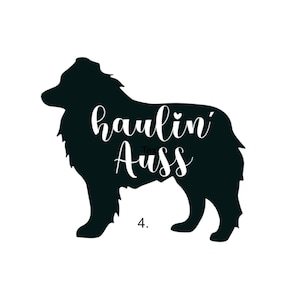 Haulin’ auss decal, Aussie mom bumper sticker, dog mom, dog sticker, permanent decal/bumper sticker, Australian shepherd decal