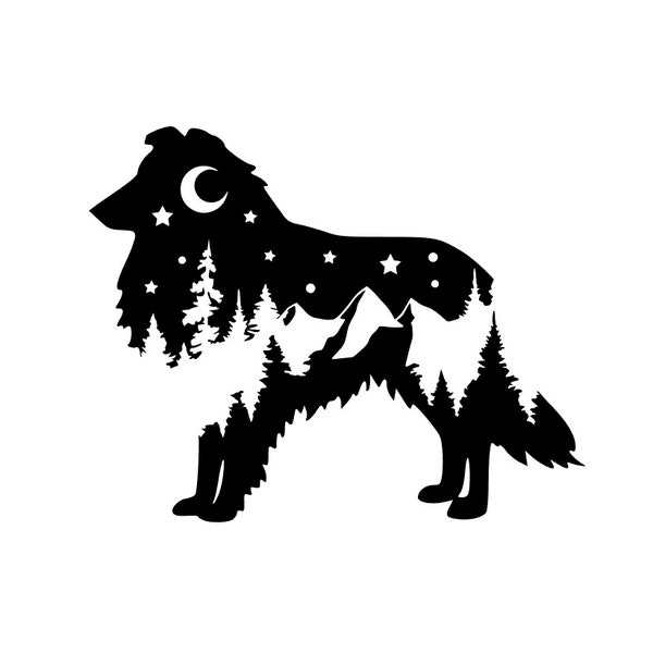 Sheltie Decal, Shetland Sheepdog nature bumper sticker, dog mom, dog sticker, permanent decal/bumper sticker, Sheepdog decal, PNW