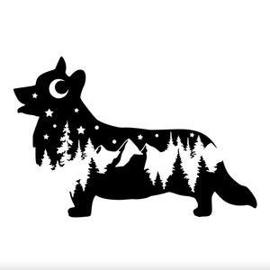 Adventure Corgi decal, Corgi nature bumper sticker, dog mom, dog sticker, permanent decal/bumper sticker, Corgi decal, PNW