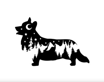 Adventure Corgi decal, Corgi nature bumper sticker, dog mom, dog sticker, permanent decal/bumper sticker, Corgi decal, PNW