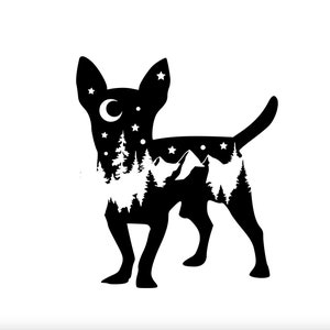 Adventure chihuahua decal, chihuahua nature bumper sticker, dog mom, dog sticker, chihuahua decal, PNW
