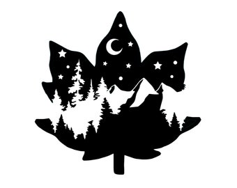 Kanadischer Blatt Aufkleber, Kanadischer Natur Aufkleber, PNW Sticker, permanenter Aufkleber/Bumper Sticker, Kanadischer AhornBlatt Sticker