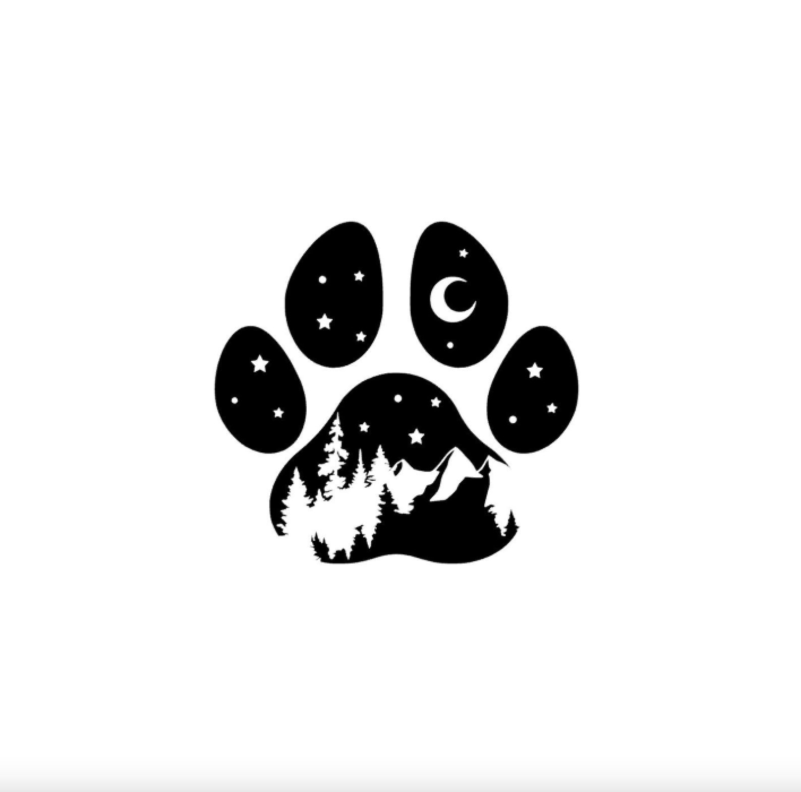 Adventure Dog Decal PNW Paw Print Nature Bumper Sticker Dog Etsy