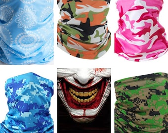 Assorted Tube Face Mask | Neck Gaiter | Cycling Bandana | Snood | Breathable Scarf | Multifunctional Headband | Winter For Men Women Unisex
