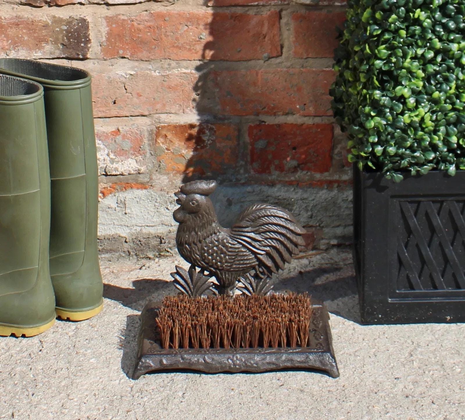 Rustic Old English Country Vintage Iron Boot Scraper - Garden Mud Wellies Shoe Cleaner