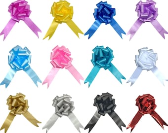 4 x Large 50mm Poly Ribbon Pull Bow, various colours