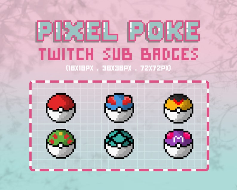 Pokeball Pixel Art Twitch Badges Twitch Sub Badges Twitch Etsy