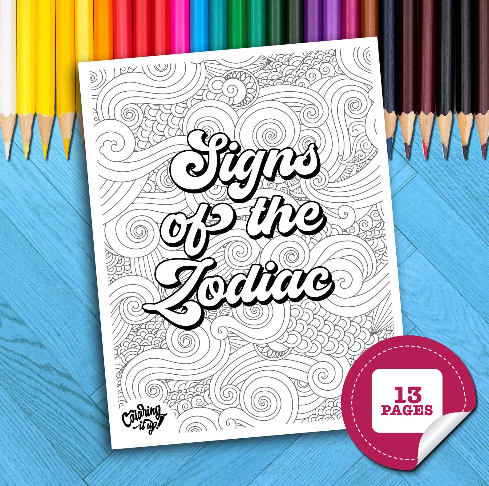 Signs of the Zodiac Coloring Pages Printable Coloring Pages - Etsy