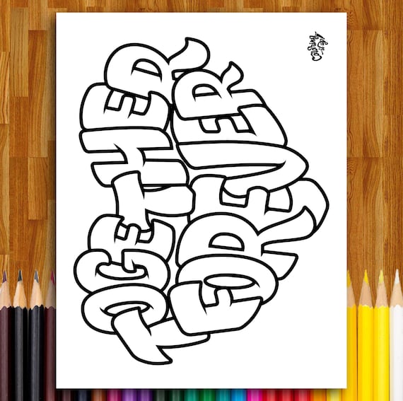 Love In Graffiti Coloring Pages
