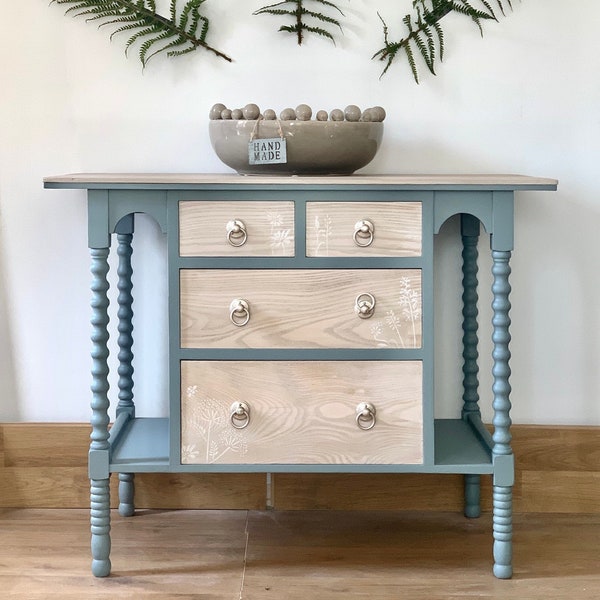 SOLD!!!! Chest of drawers /Sideboard/Washstand - blue and whitewashed