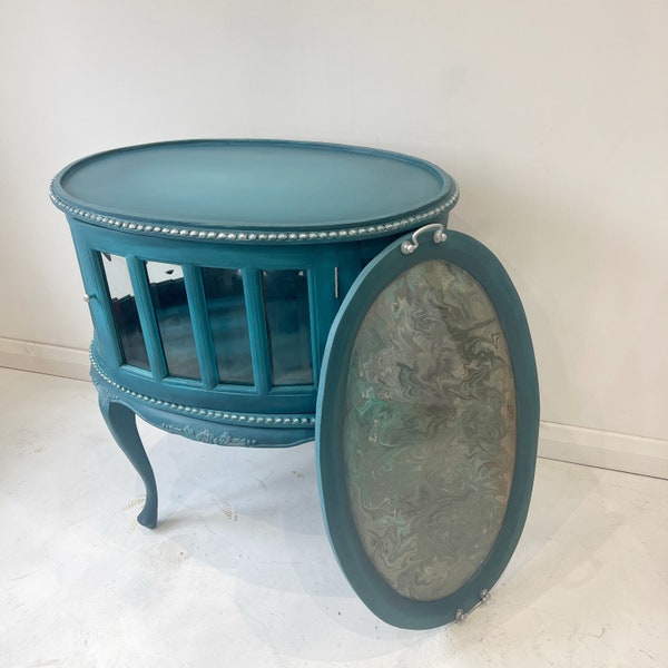 SOLD!!!!!  Drinks Cabinet, Round drinks cabinet, Drinks Tea Table, Gin Cabinet, Oval Tea Table