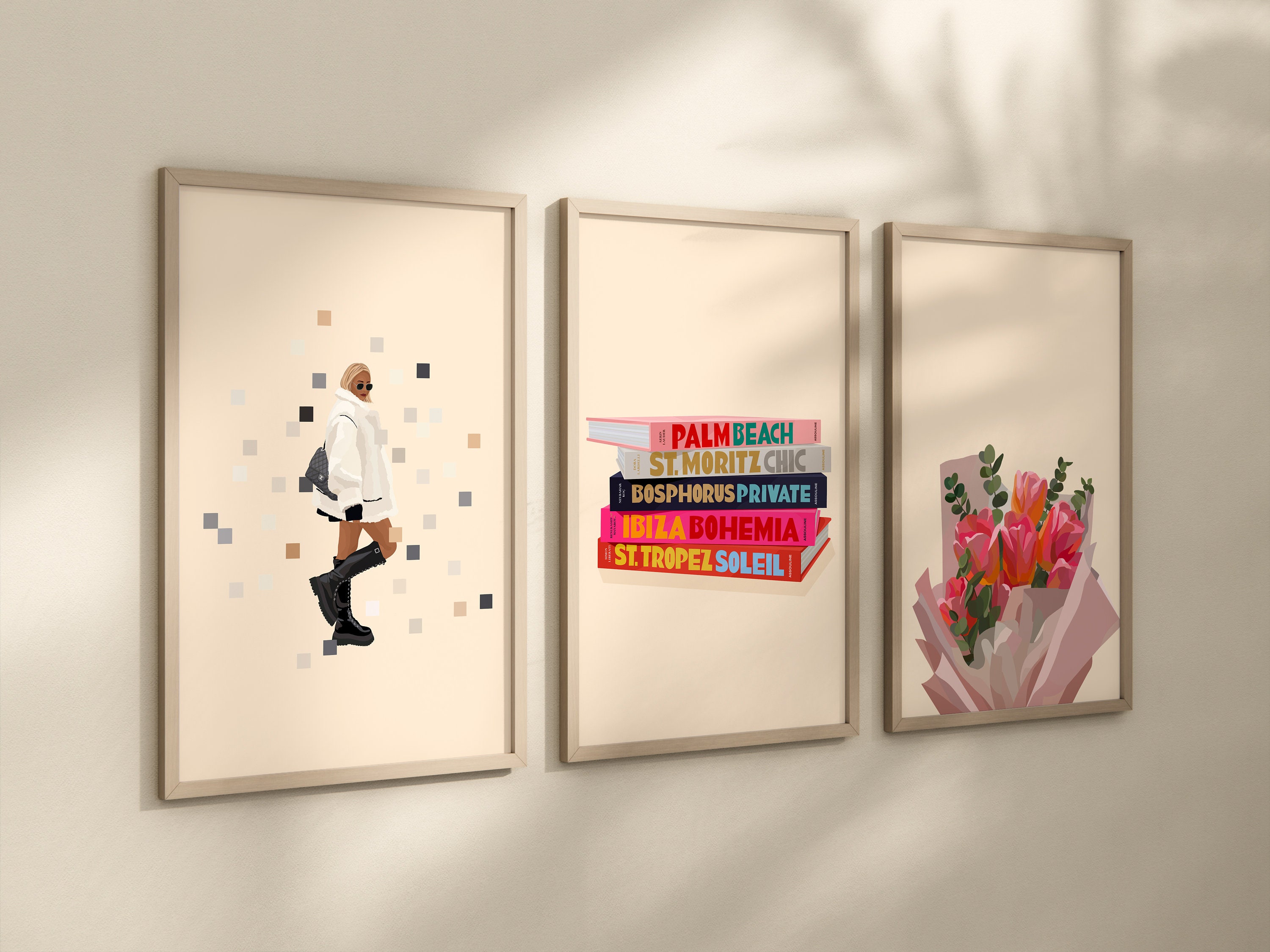 Colourful Books Poster Aesthetic Poster Neutral Art Coffee Table Poster ...