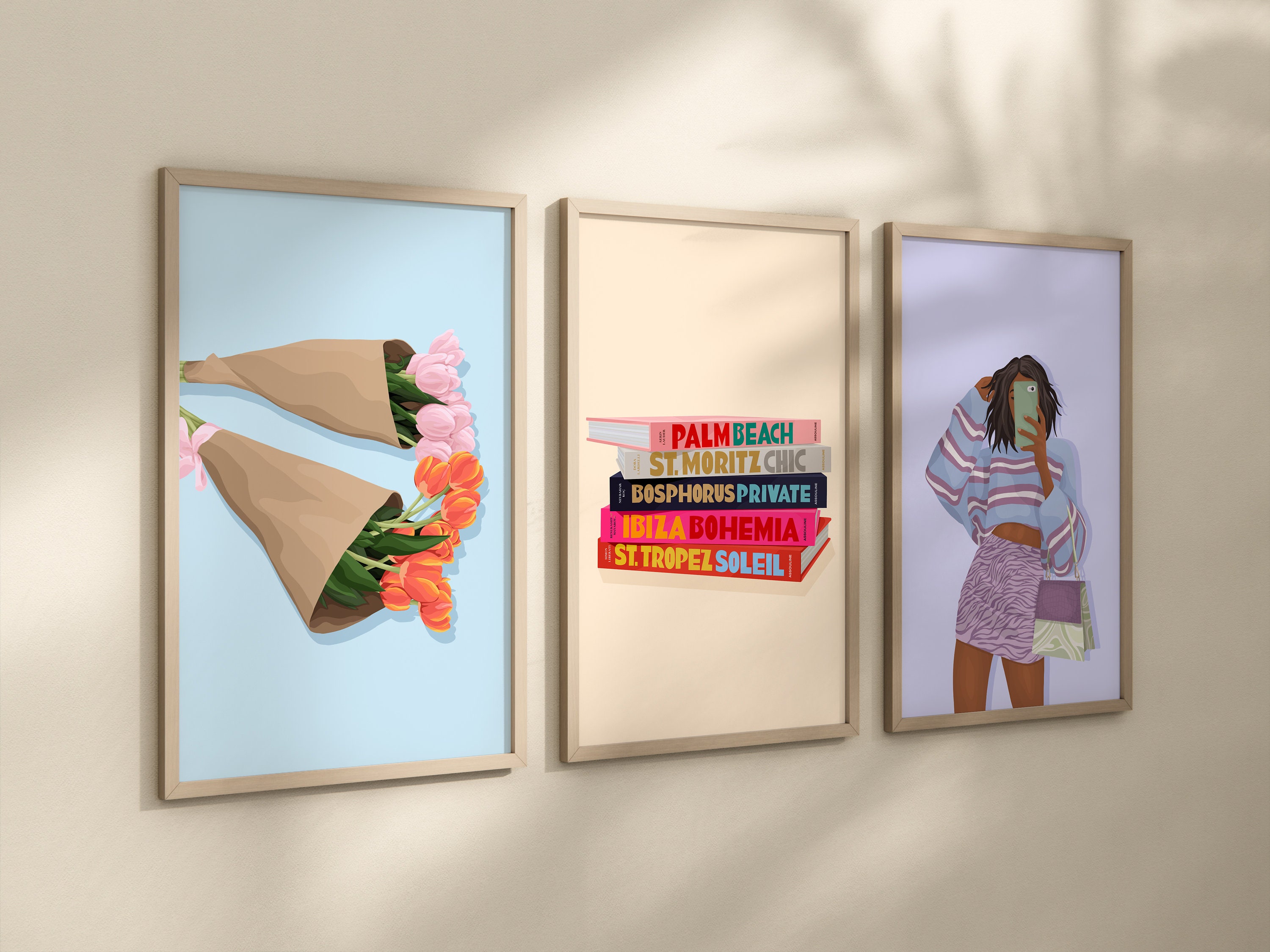 Colourful Books Poster Aesthetic Poster Neutral Art Coffee Table Poster ...