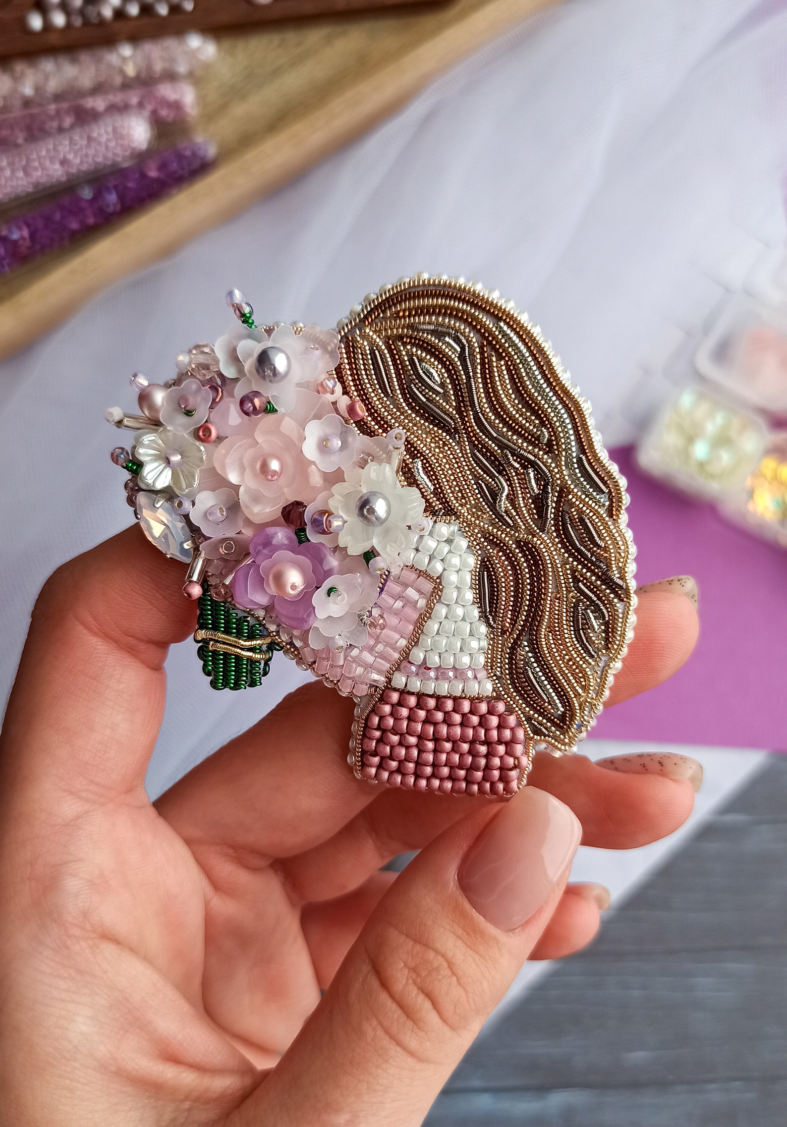 Brooch Silhouette of a Girl Brooch Girl Brooch Girl With a Etsy