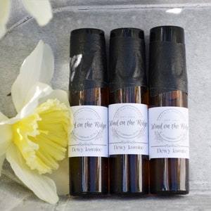 Natural Perfume Oil; Wind on the Ridge's "Dewy Jasmine"; 100% Natural Perfumes, Made with Essential Oils; Homemade Perfume