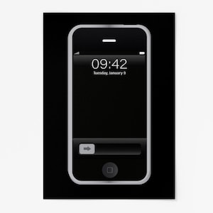iPhone 2G Poster – 2007 First Gen, Retro Apple Wall Art, Vintage Tech Print, Minimalist Smartphone Decor, Customizable Gift