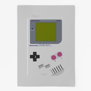 Póster de consola portátil retro Game Boy: juego portátil clásico, arte de juegos vintage, decoración de pared tecnológica de los años 90, regalo personalizable