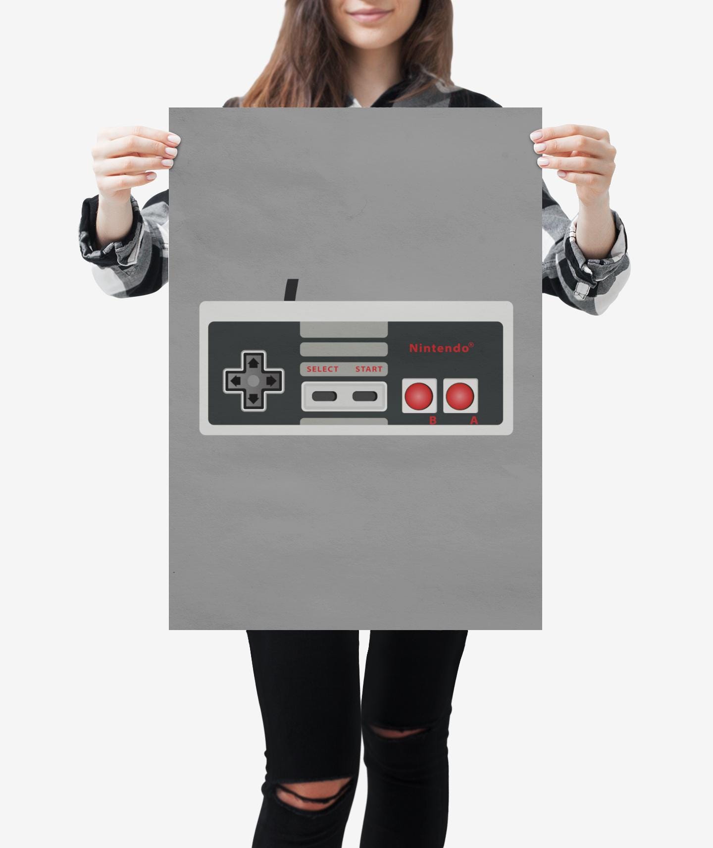 Retro Gaming Controller Poster – Classic 80s Gamepad Art, Vintage Video ...