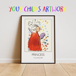 Disegno personalizzato per bambini da stampare: opera d'arte personalizzata per bambini, regalo unico per genitori, ricordo illustrato, poster commemorativo