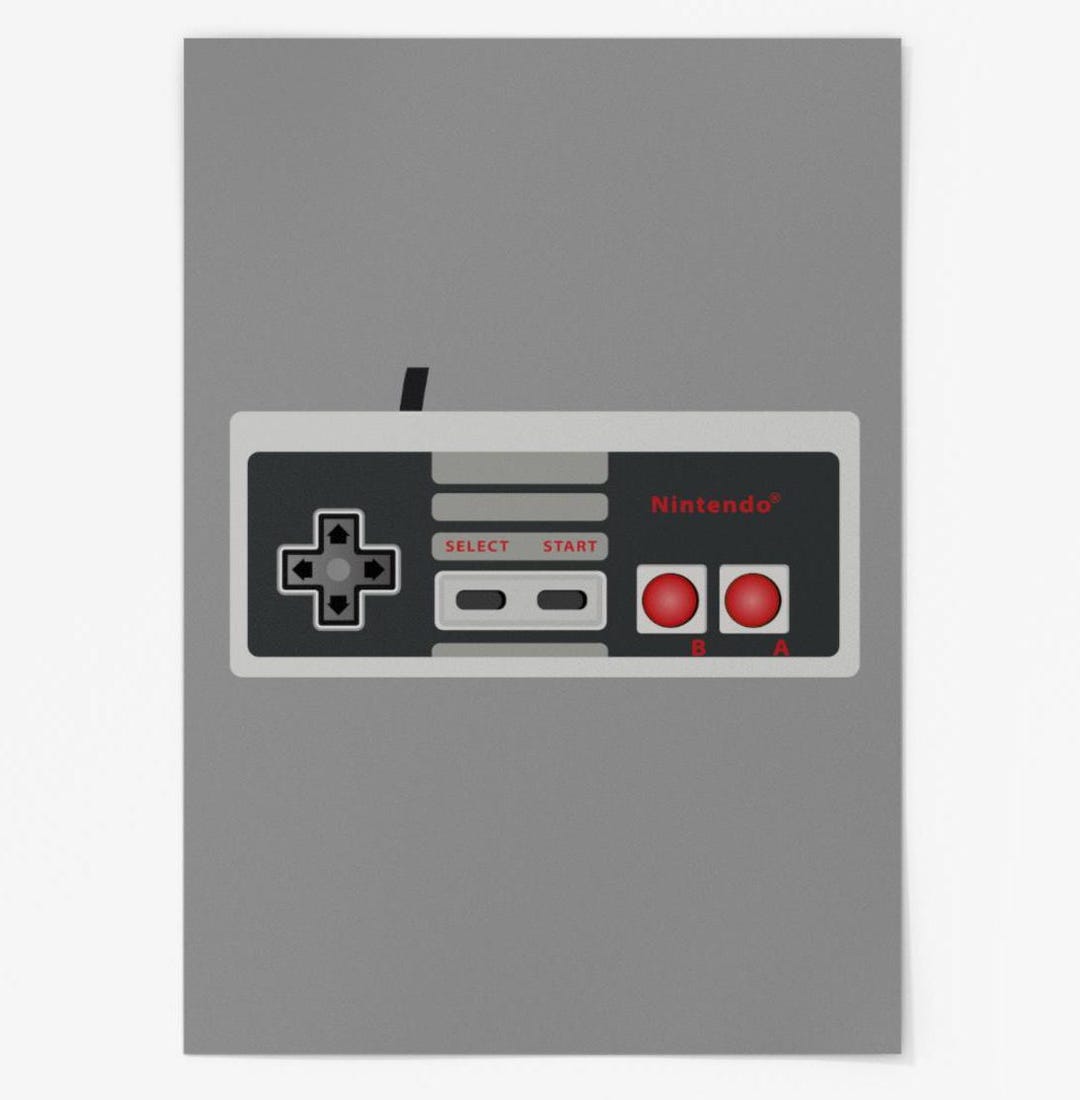 Retro Gaming Controller Poster – Classic 80s Gamepad Art, Vintage Video ...