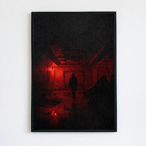 The Last of Us Part II Poster - Dark Red Ellie Wandkunst, Gamer Geschenkdruck, Post-apokalyptische Ästhetik | Gaming Poster | Minimalistische Wandkunst