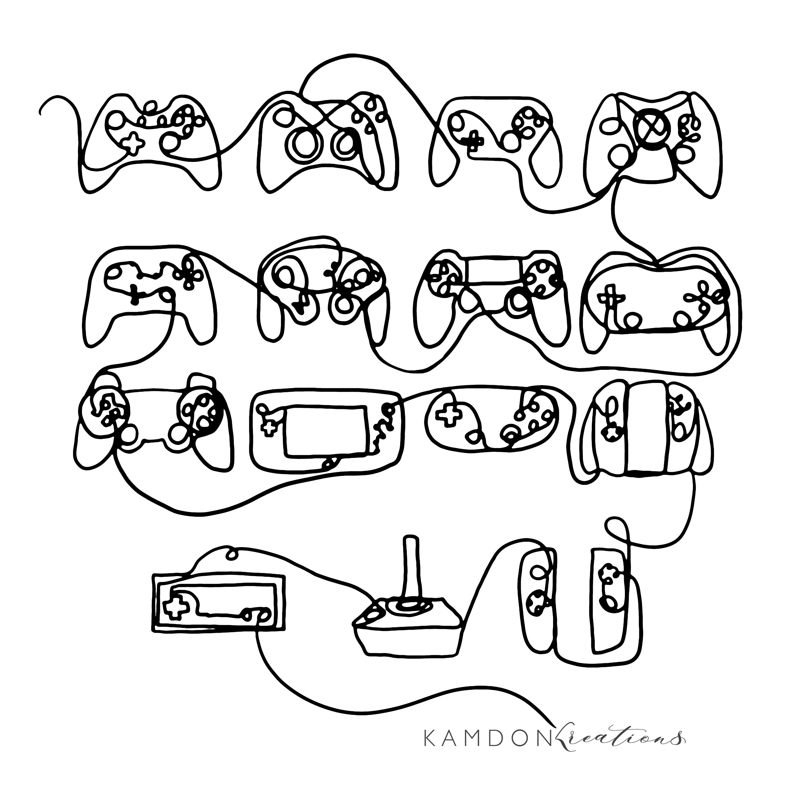 Video Game Controller Drawing