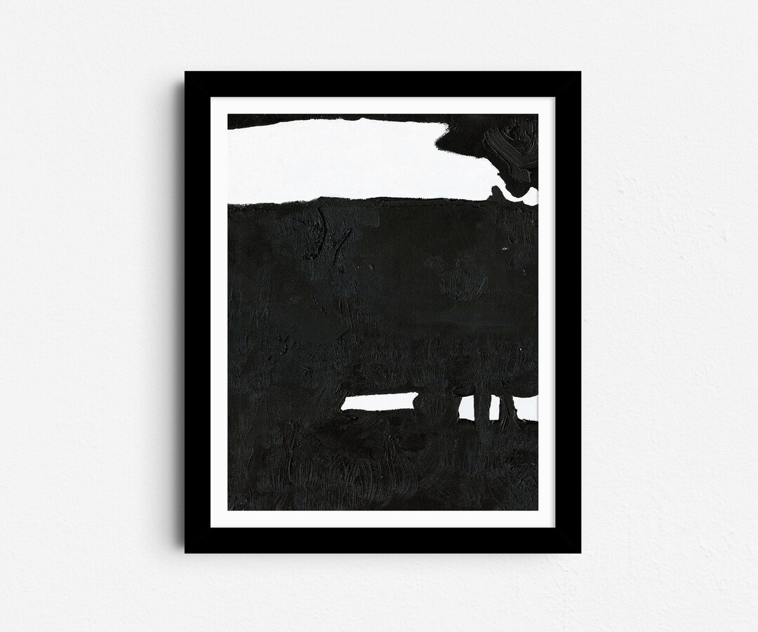 Modern Abstract Print, Black and White Minimalist Wall Art ...