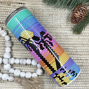 Beachy Rhinestone pattern sublimated tumbler SS16 or SS20, 20oz Skinny
