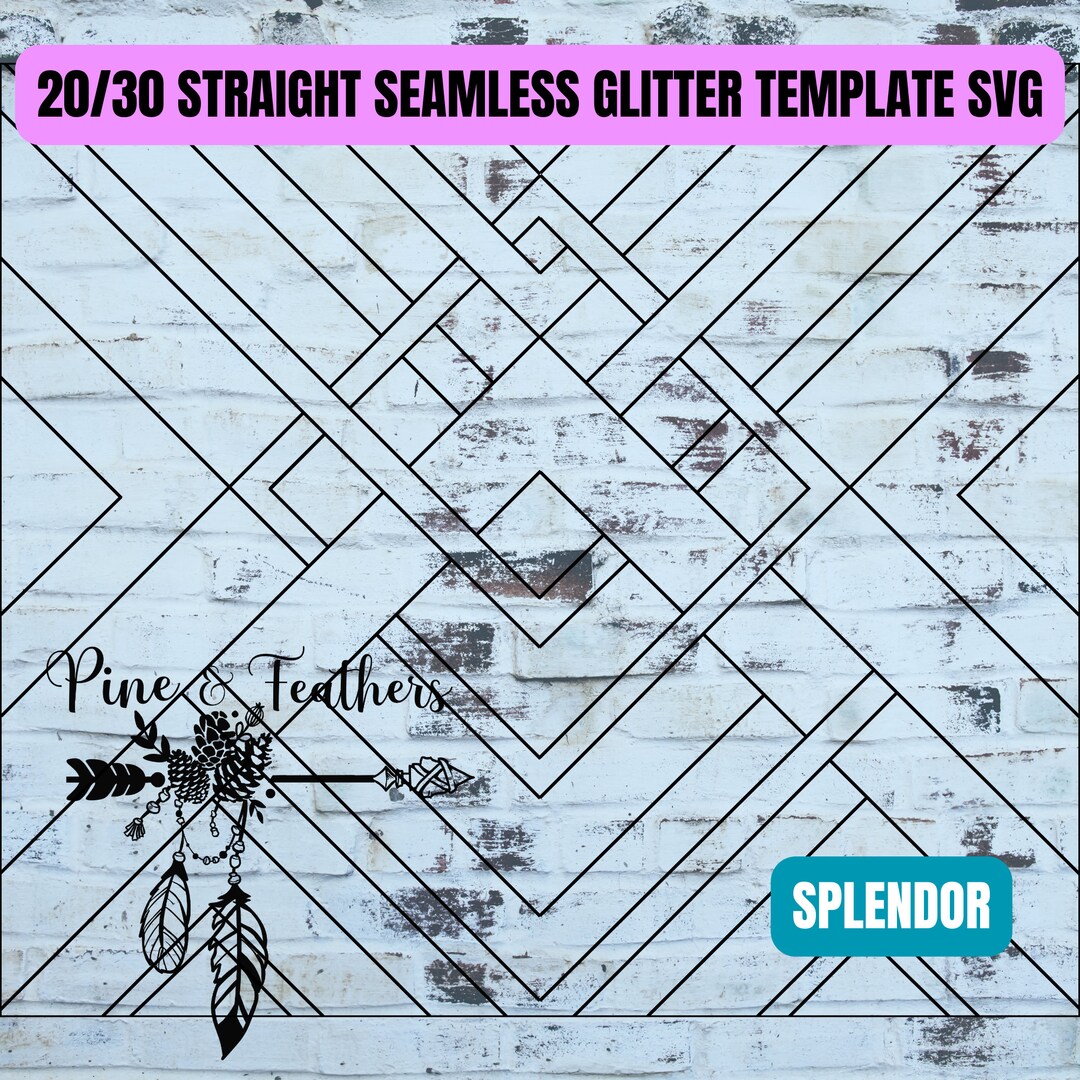 Splendor Tumbler Template for 20 or 30oz Skinny Straight SVG, Glitter ...