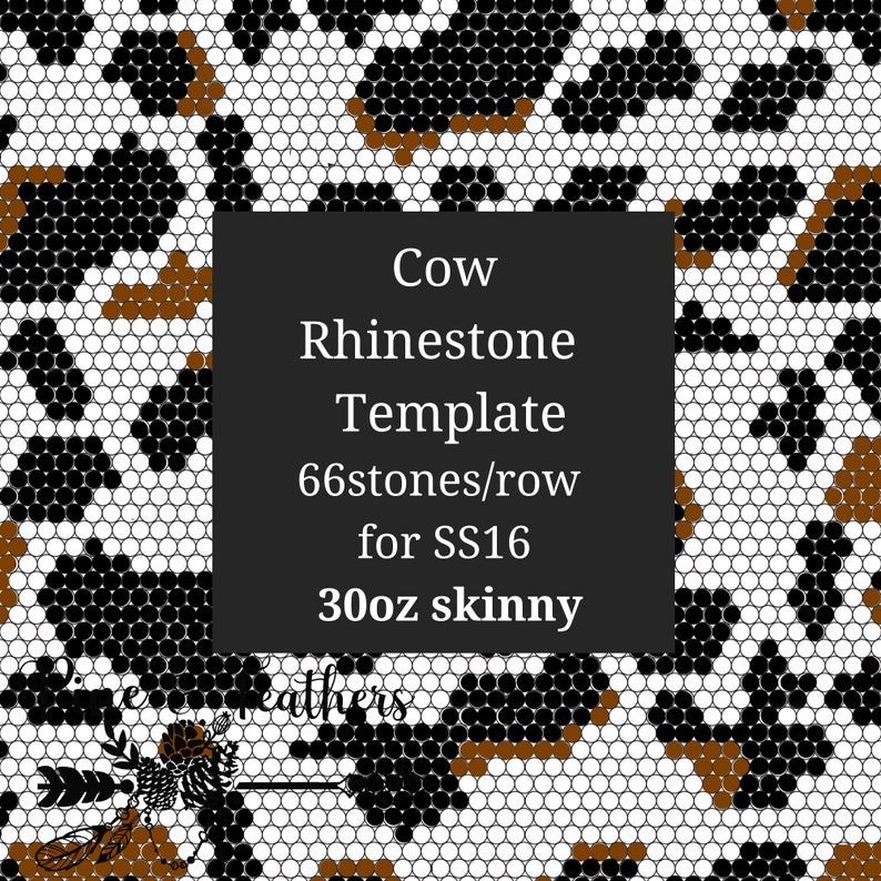 Cow Print Rhinestone Template 66 Stones 30oz SS16 - Etsy