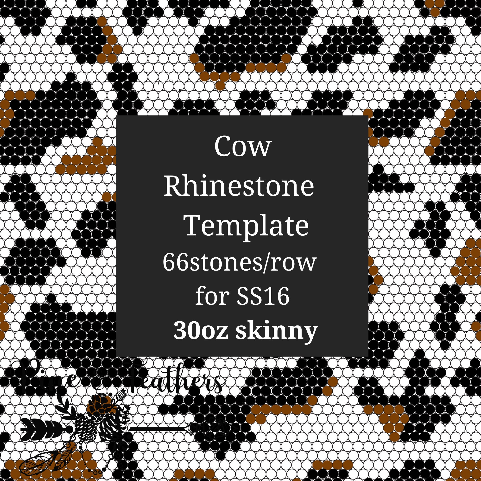 Cow Print Rhinestone Template 66 Stones 30oz SS16 - Etsy