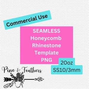 Seamless Blank Rhinestone Template Commercial Use SS10/3mm 20oz and 30oz Skinny Straight Tumblers