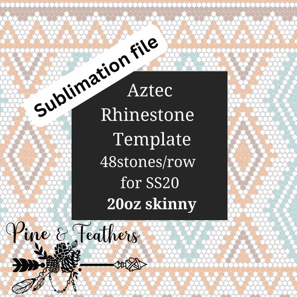 Aztec Rhinestone Sublimation Template 48 Stones Per Row SS20