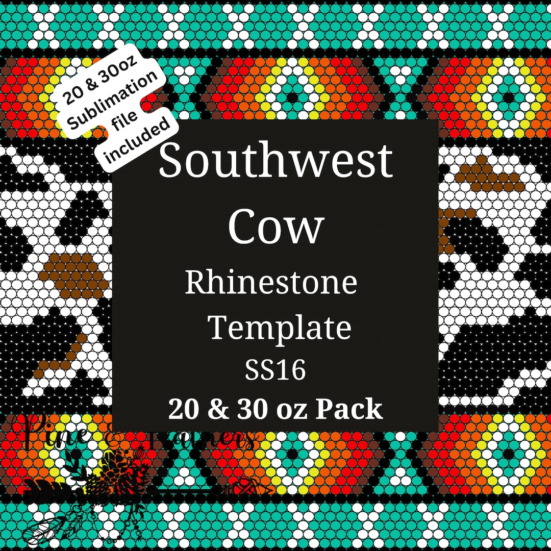 Southwest Cow Rhinestone Template Pack SS16 Including 20 & 30oz ...