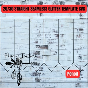 Pencil Tumbler Template for 20 or 30oz Skinny Straight SVG, Glitter Burst Template