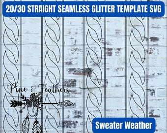 Sweater Weather Tumbler Template for 20 or 30oz Skinny Straight SVG, Glitter Burst Template