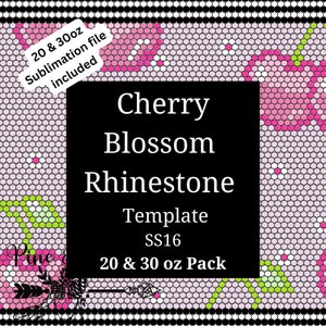 Cherry Blossom Rhinestone Template Pack SS16 including 20 and 30oz Sublimation File